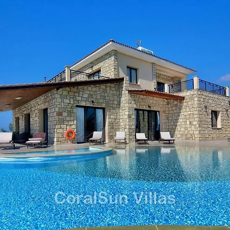 Villa Amazing Luxury Villa, Enormous Heated Pool Jacuzzi, Gym, Games In Paphos, Argaka