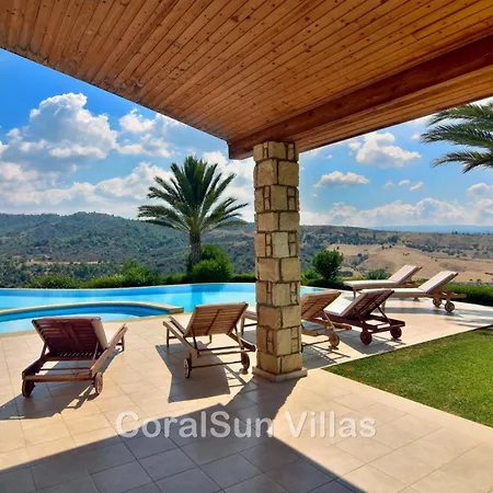 Villa Amazing Luxury Villa, Enormous Heated Pool Jacuzzi, Gym, Games In Paphos, Argaka